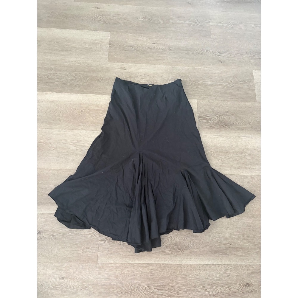 Forecast Black Cotton Asymmetrical Maxi Skirt Whimsigoth Fairy Grunge XL